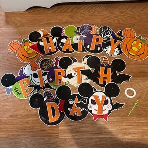 🔴 Mickey Mouse Halloween Birthday Party Banner